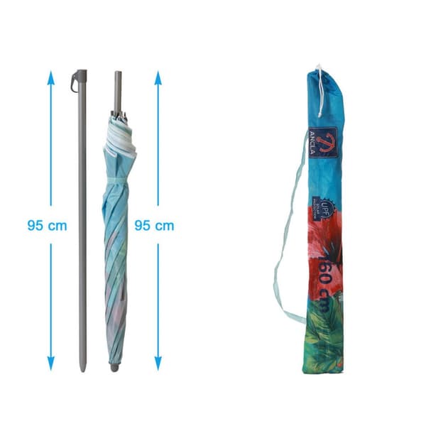 Parasoll Ø 160 cm SPF50+ Blomster