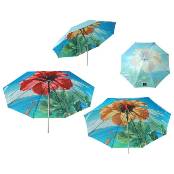 Parasoll Ø 160 cm SPF50+ Blomster