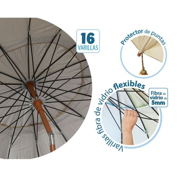 Solskærm Beige Ø 240 cm SPF50+
