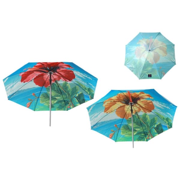 Parasoll Ø 140 cm SPF50+ Blomster