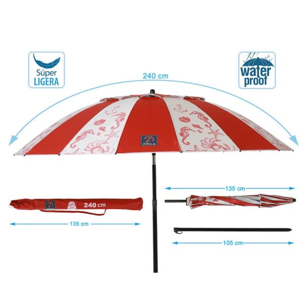 Aurinkovarjo Ø 240 cm SPF50+ Laivasto