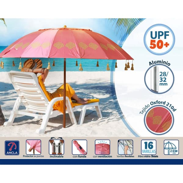 Parasoll Korall Ø 240 cm SPF50+