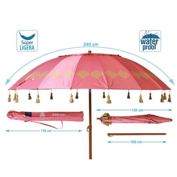 Parasoll Korall Ø 240 cm SPF50+
