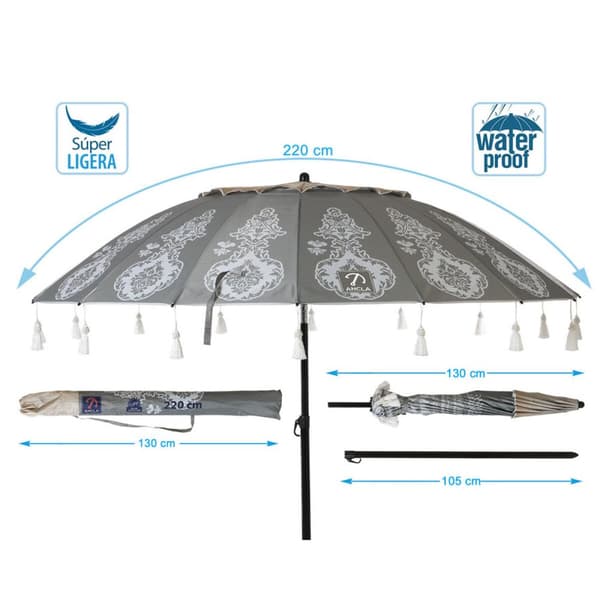 Parasoll Ø 220 cm SPF50+ Orientalisk