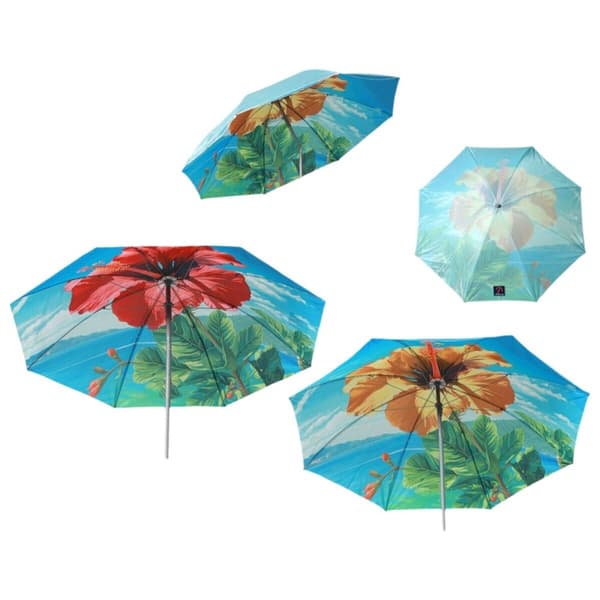 Strandparasoll Ø 200 cm SPF50+ Blomster