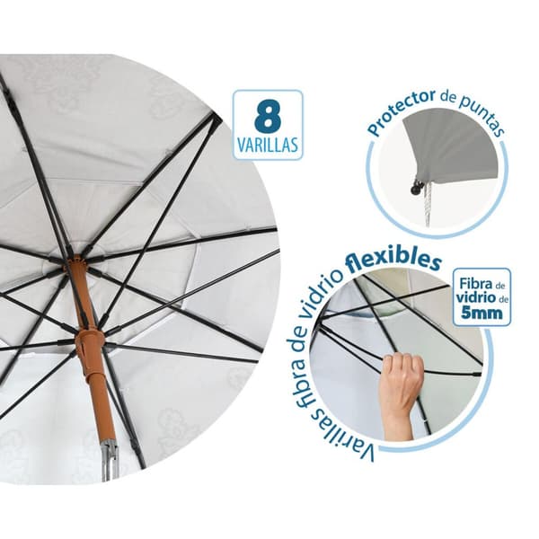 Strandparasoll Grå Ø 200 cm SPF50+ Boho