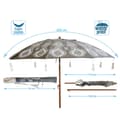 Miniatyrbilde 5 av 5: Strandparasoll Grå Ø 200 cm SPF50+ Boho