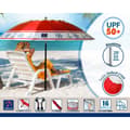 Miniatyrbilde 3 av 5: Strandparasoll Rød Ø 240 cm SPF50+ Anker