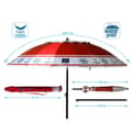 Miniatyrbilde 5 av 5: Strandparasoll Rød Ø 240 cm SPF50+ Anker