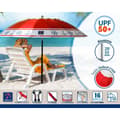 Miniatyrbilde 3 av 5: Strandparasoll Rød Ø 220 cm SPF50+ Anker