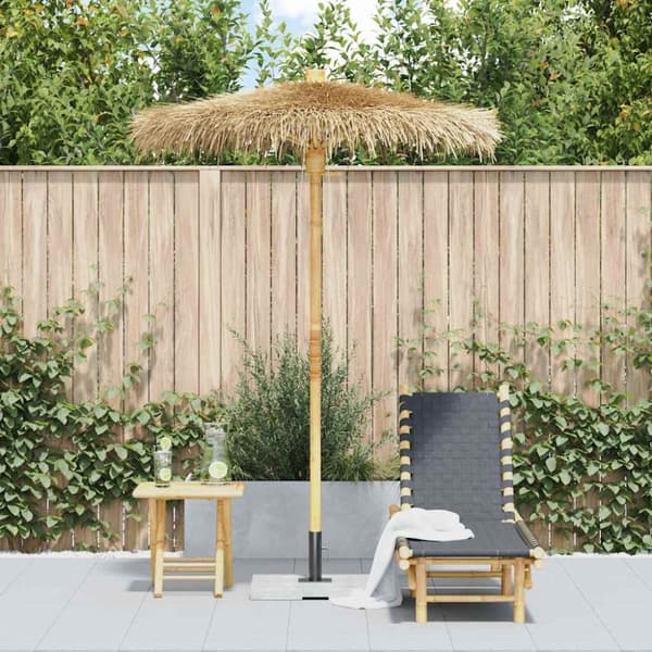 Tiki paraply med bananblad 150 cm bambu