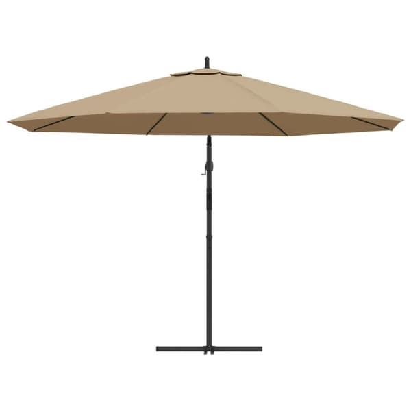 Frihängande trädgårdsparasoll med aluminiumstång 350 cm taupe