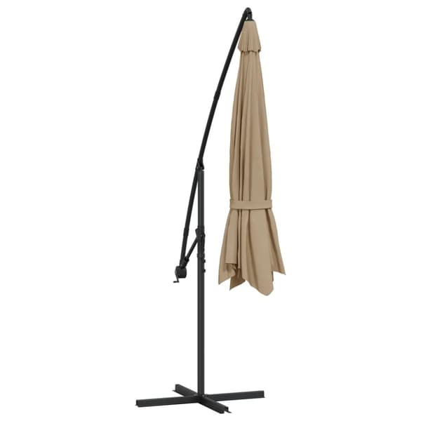 Frihängande trädgårdsparasoll med aluminiumstång 350 cm taupe
