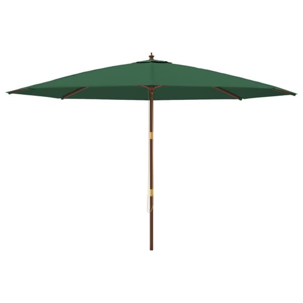 Parasoll med trästång 400x273 cm grön
