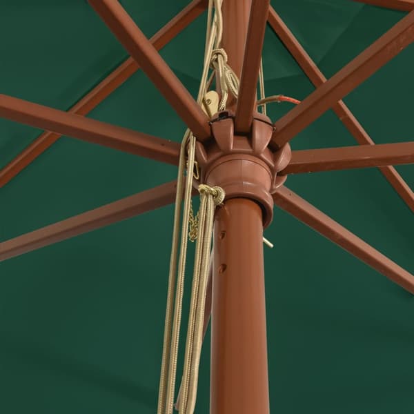 Parasoll med trästång 400x273 cm grön