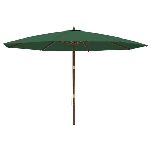 Parasoll med trästång 400x273 cm grön