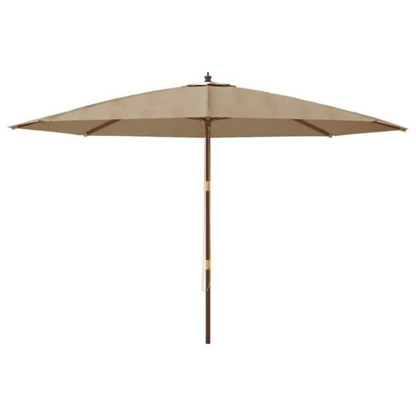 Parasoll med trästång 400x273 cm taupe