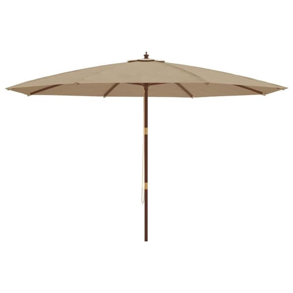 Parasoll med trästång 400x273 cm taupe