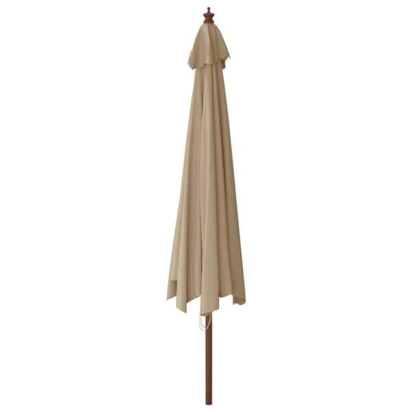 Parasoll med trästång 400x273 cm taupe