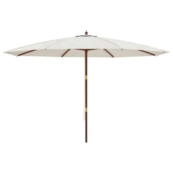 Parasoll med trästång 400x273 cm sandfärgad