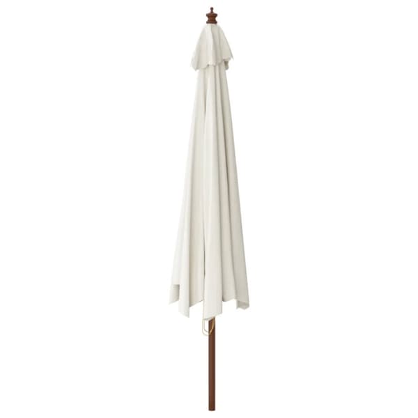 Parasoll med trästång 400x273 cm sandfärgad