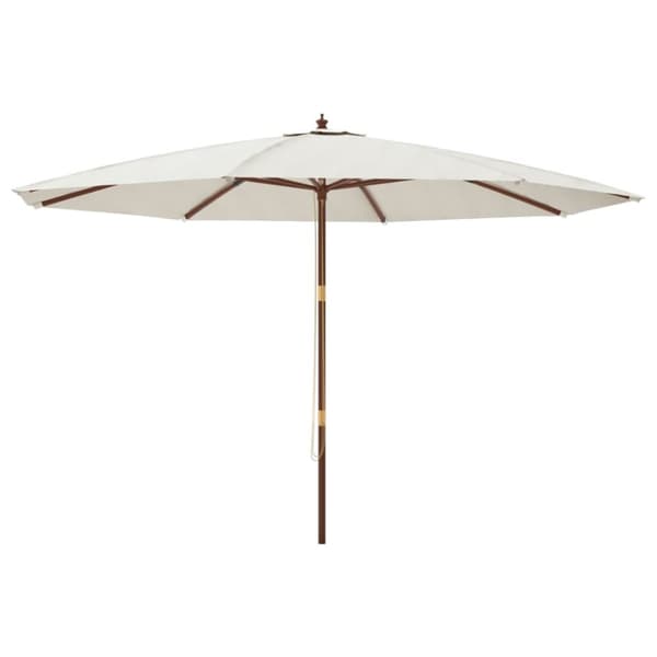 Parasoll med trästång 400x273 cm sandfärgad