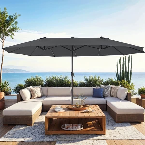 Dubbel parasol - 460 x 270 cm, extra stor trädgårdsparasol