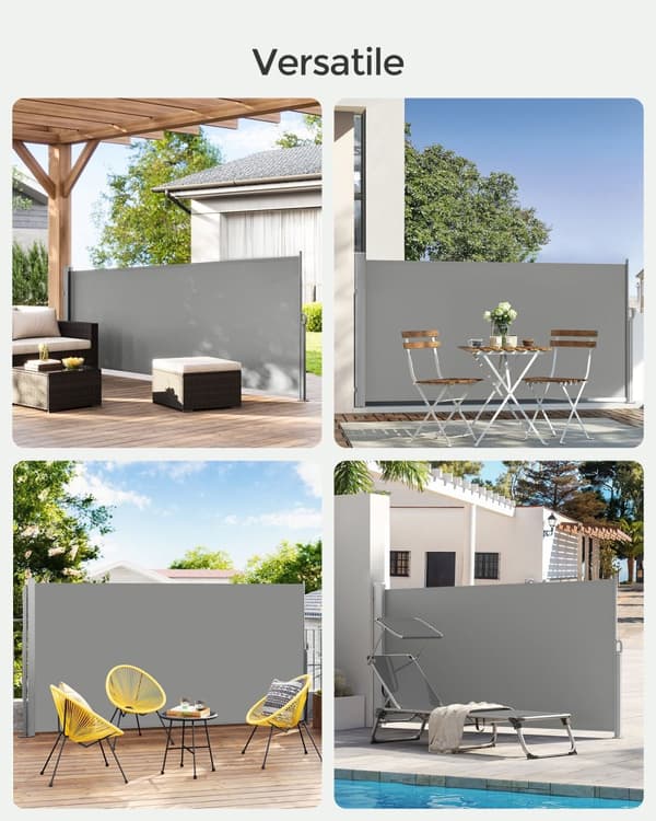 Utdragbar sido tak- 140 x 300 cm- vind- och integritetsskydd
