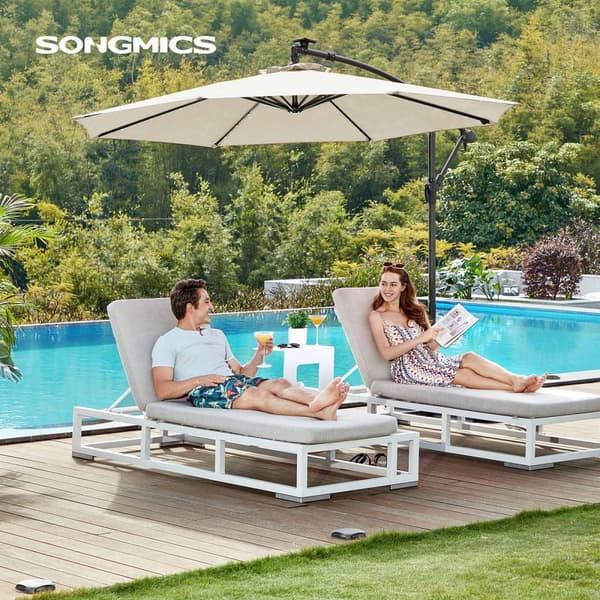 Parasol på solenergi med LED-belysningsmoderne design
