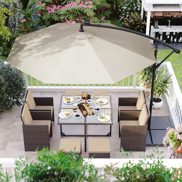 Parasol på solenergi med LED-belysningsmoderne design