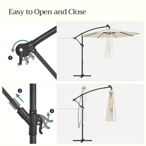 Parasol på solenergi med LED-belysningsmoderne design