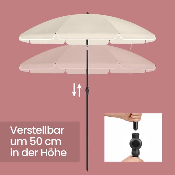 Parasol 160 cm - Solskydd med UPF 50+, strand eller trädgård