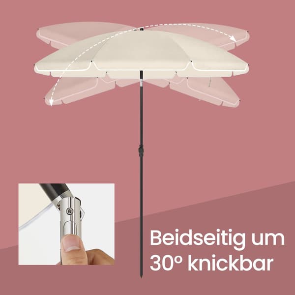Parasol 160 cm - Solskydd med UPF 50+, strand eller trädgård