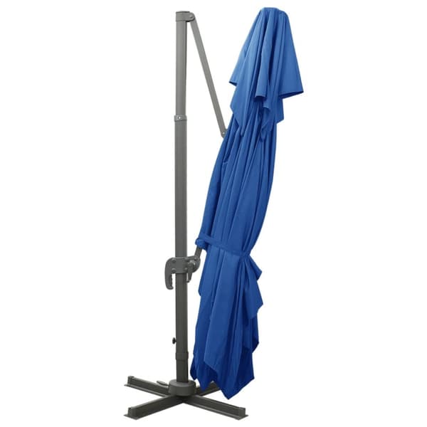Frihängande trädgårdsparasoll med ventilation azurblå 400x300cm