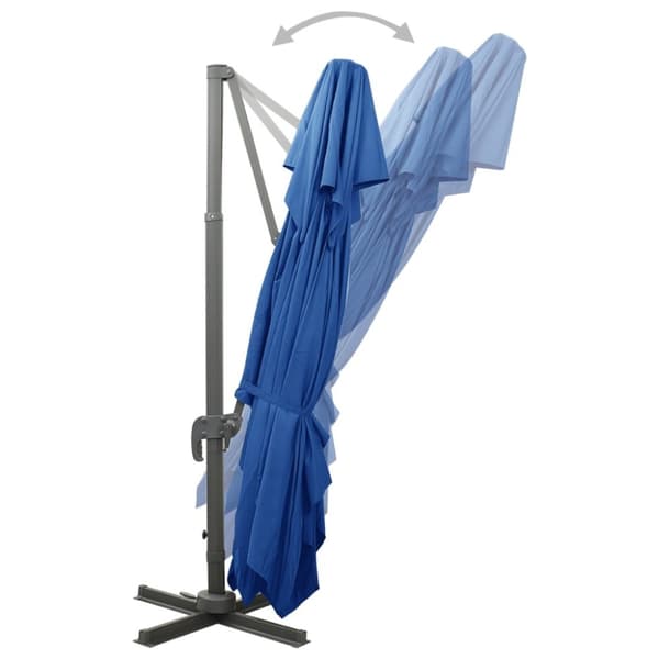 Frihängande trädgårdsparasoll med ventilation azurblå 400x300cm