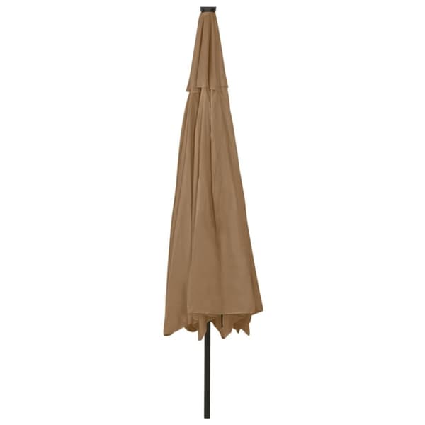 Trädgårdsparasoll med LEDs 400 cm taupe