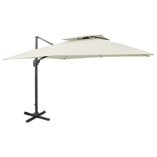 Frihängande trädgårdsparasoll med ventilation 300x300 cm sand