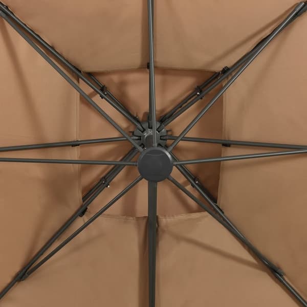 Frihängande trädgårdsparasoll med ventilation 300x300 cm taupe