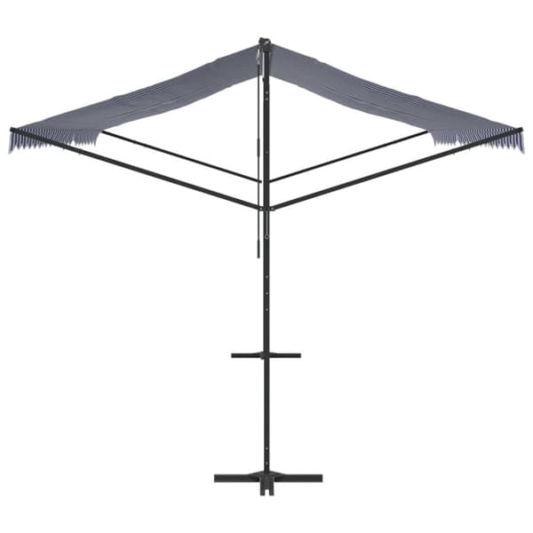 Fristående markis blå och vit 500x300 cm tyg och stål