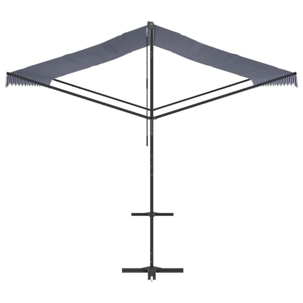 Fristående markis blå och vit 400x300 cm tyg och stål