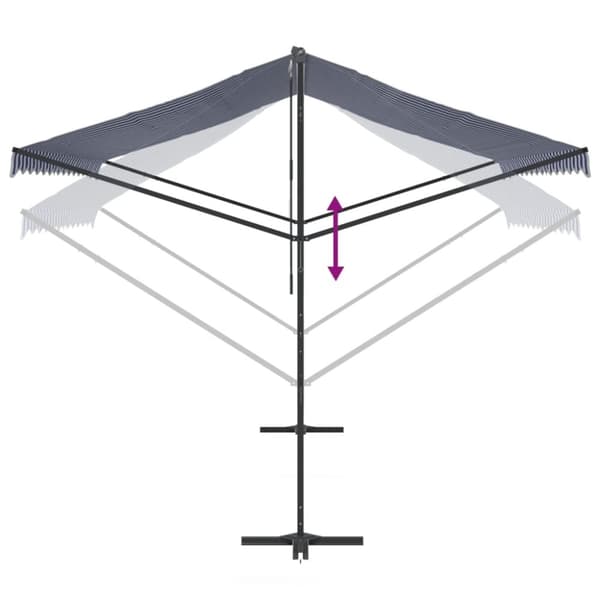 Fristående markis blå och vit 400x300 cm tyg och stål