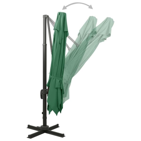 Frihängande trädgårdsparasoll med ventilation 300x300 cm grön
