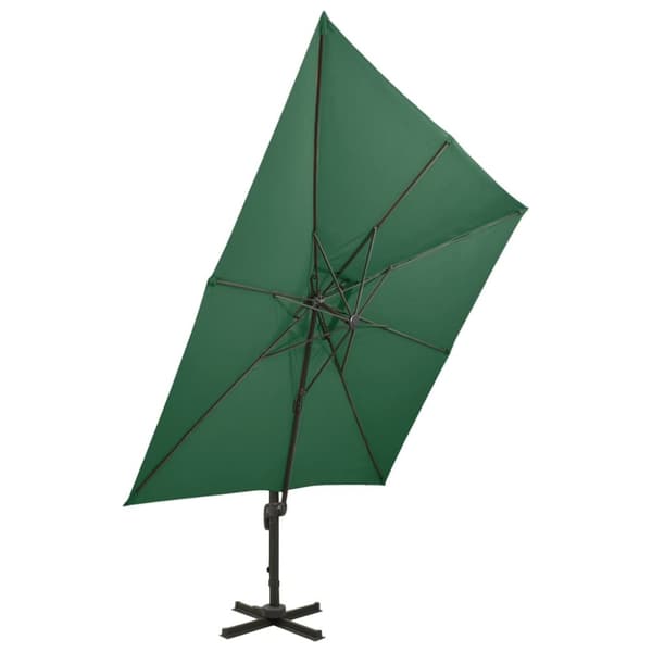 Frihängande trädgårdsparasoll med ventilation 300x300 cm grön