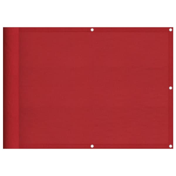 Balkongskärm röd 75x700 cm 100% polyester oxford