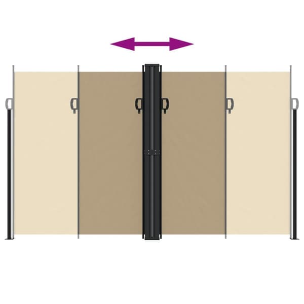 Infällbar sidomarkis beige 200x1200 cm