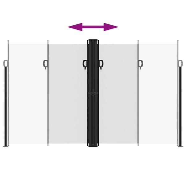 Infällbar sidomarkis vit 200x600 cm
