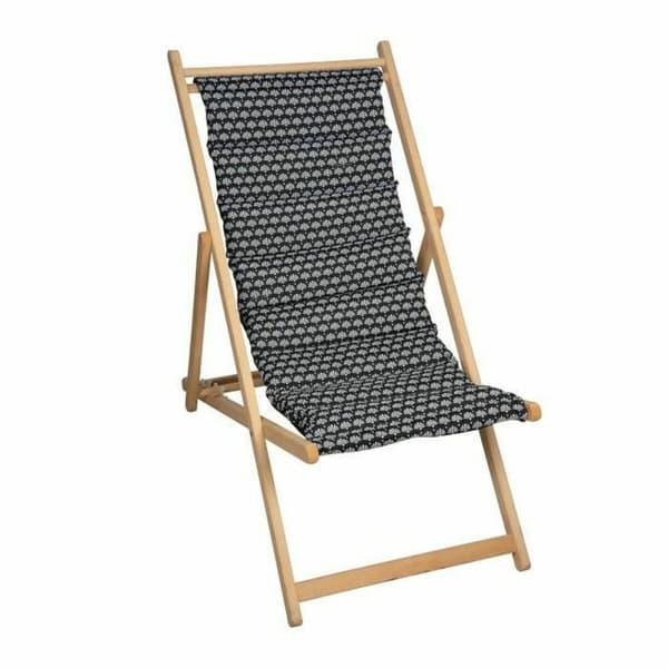 Ležalnik Jardin Prive Helsinki Kanvas birketræ Sort/Hvid (106 x 55 x 95 cm)