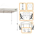 Miniatyrbillede 3 af 6: Gazebo Aktive Foldbar Justerbar højde Stål Polyester 420D Oxford Hvid 300 x 320 x 300 cm
