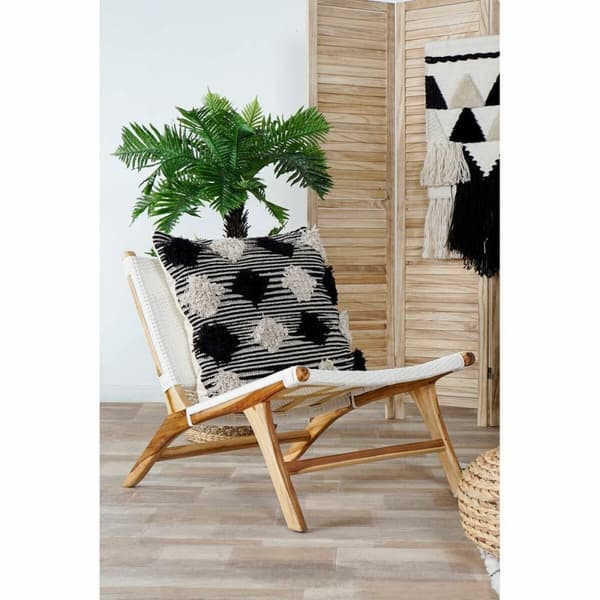 Vrtni stol DKD Home Decor MB-177833 Hvid Natur PVC Teak 65 x 80 x 68 cm