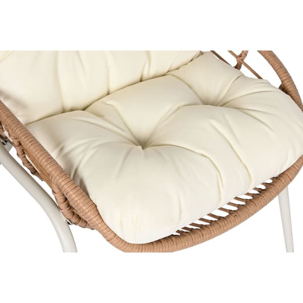 Bord med 2 lænestole Home ESPRIT Hvid Beige Grå Natur 55 x 55 x 47 cm